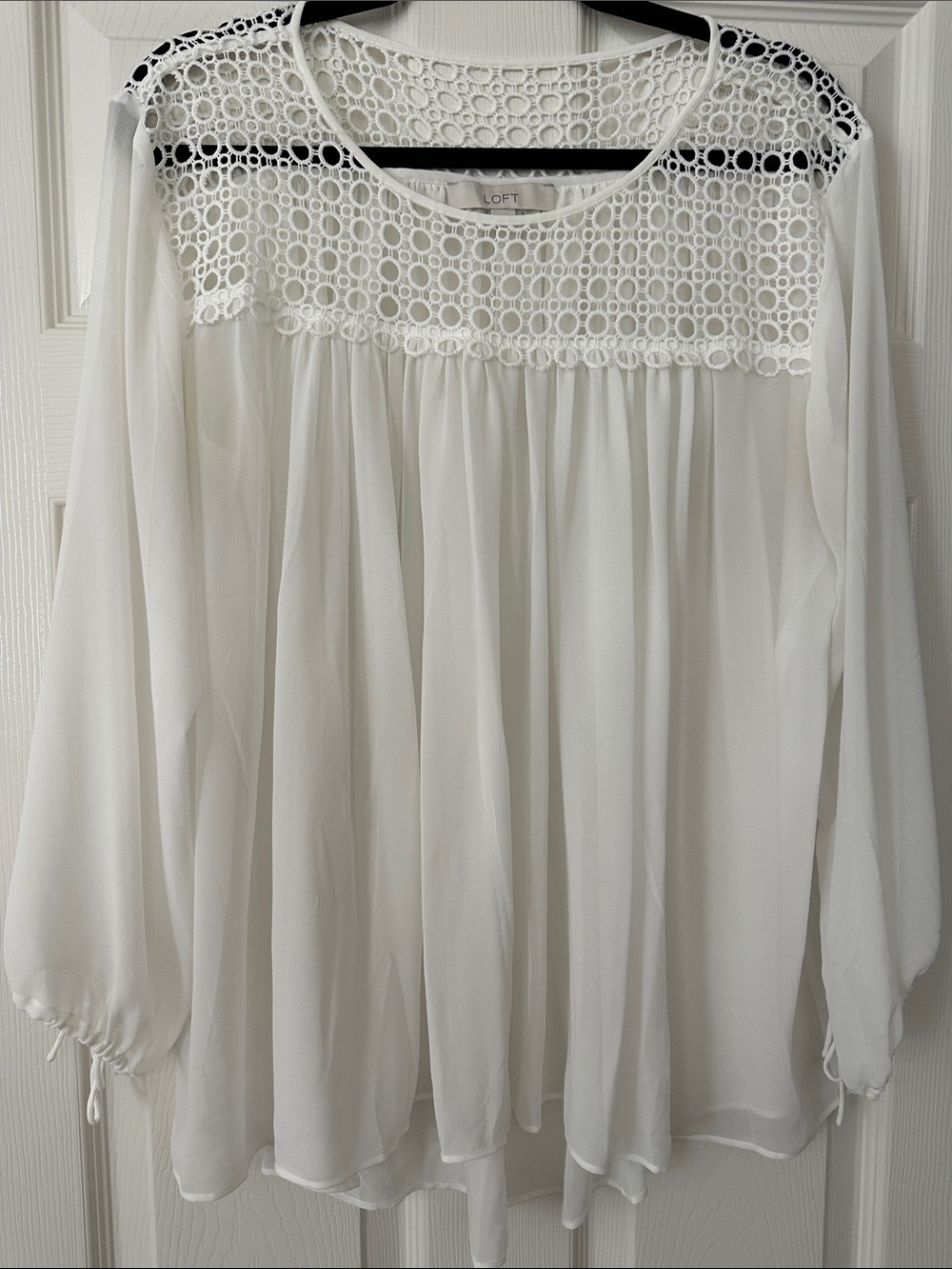 Creamy white long sleeve blouse